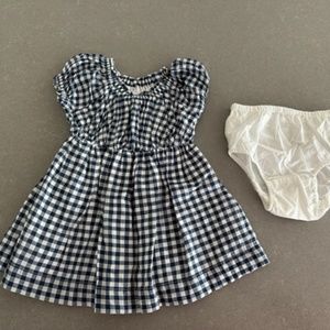 NWOT-Gap 18-24M Gingham Navy & White Toddler Dress Summer Toddler Dress